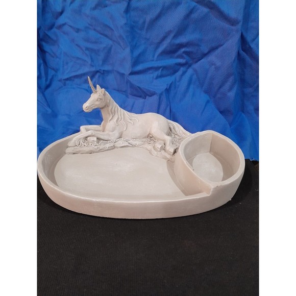 Unicorn Cement Dish/Jewelry Holder. 12 Inch - Picture 1 of 7
